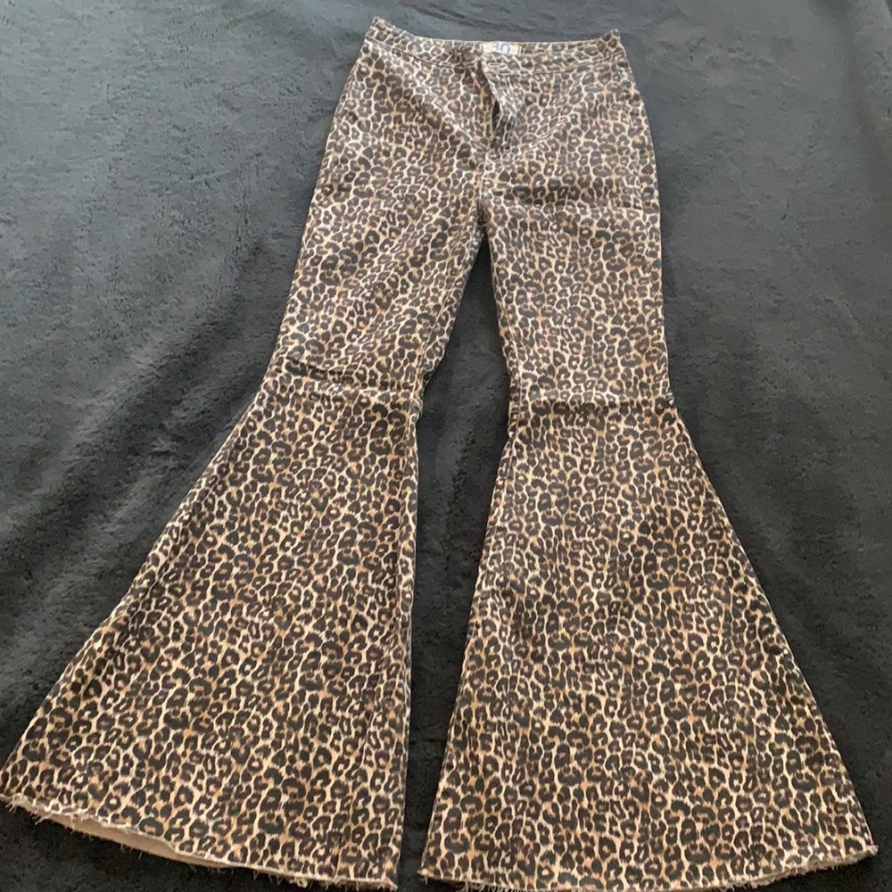 Free people flare cheetah pants